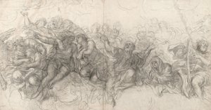 アブラハムとイサク、アダムとイブ、ノア、そして右端にあるハープのダビデ、1647